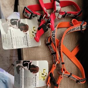 Reflective Dog Harness - Red and Orange